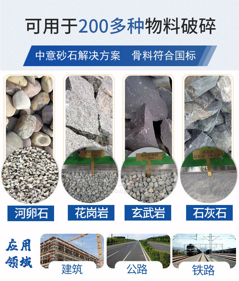 砂石料設(shè)備適用物料