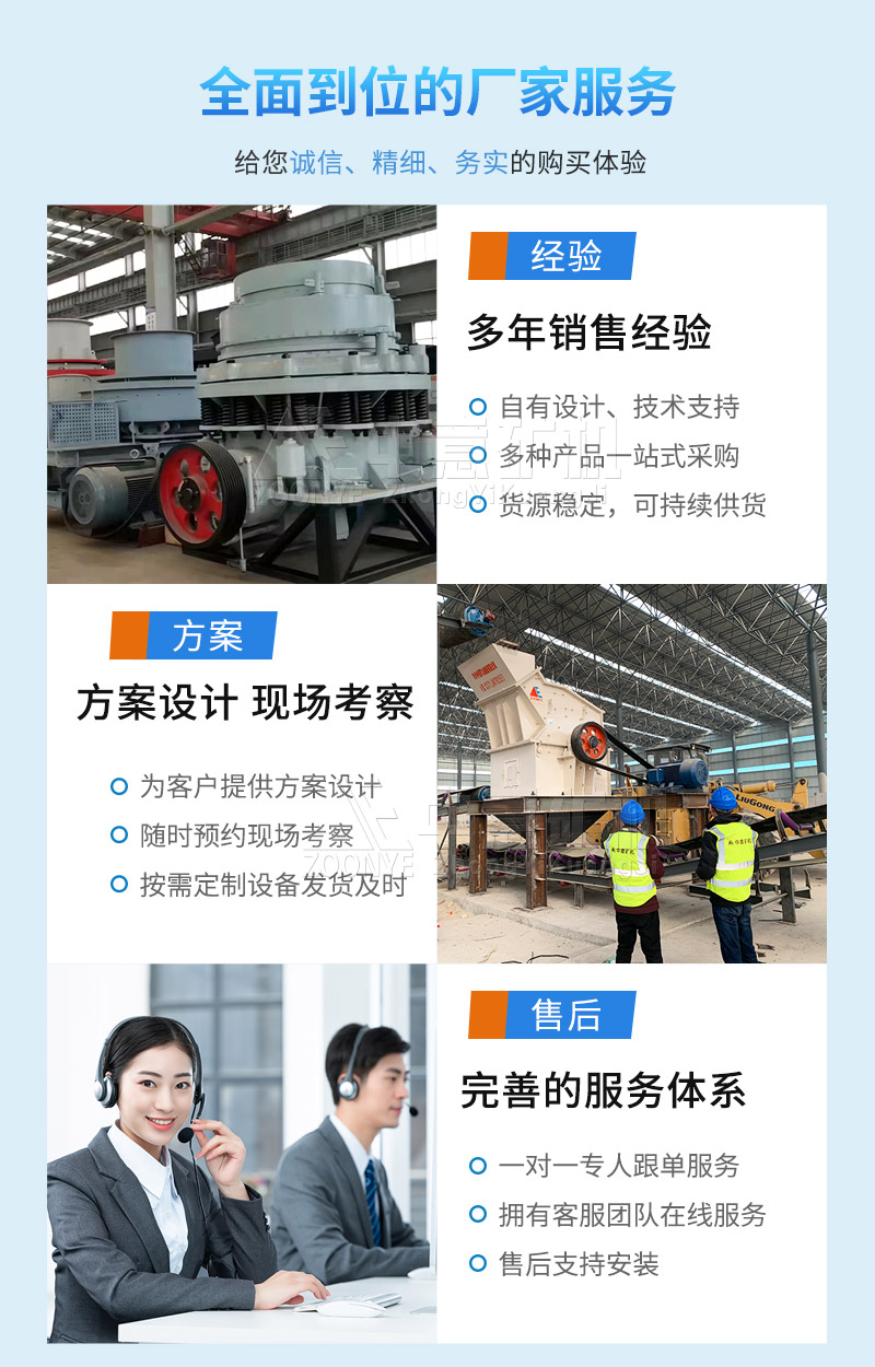 中意礦機(jī)制砂機(jī)提供售前、售中、售后服務(wù)
